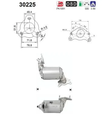 Katalizatoriaus keitiklis as 30225