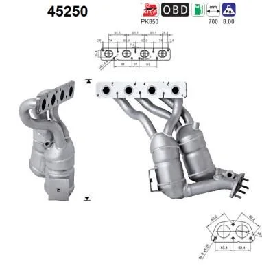 Katalizatoriaus keitiklis AS 45250