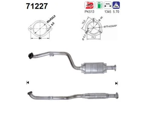 Katalizatoriaus keitiklis AS 71227