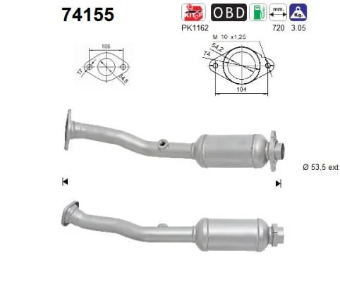 Katalizatoriaus keitiklis AS 74155