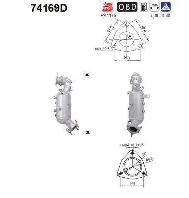 Katalizatoriaus keitiklis AS 74169D
