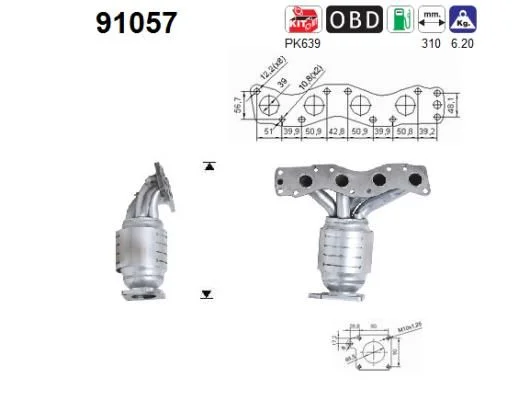 Katalizatoriaus keitiklis AS 91057