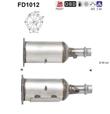 Suodžių / kietųjų dalelių filtras, išmetimo sistema AS FD1012