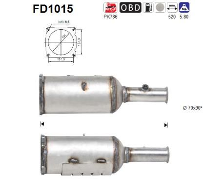 Suodžių / kietųjų dalelių filtras, išmetimo sistema AS FD1015