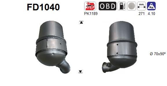 Suodžių / kietųjų dalelių filtras, išmetimo sistema AS FD1040