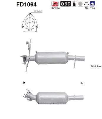 Suodžių / kietųjų dalelių filtras, išmetimo sistema AS FD1064