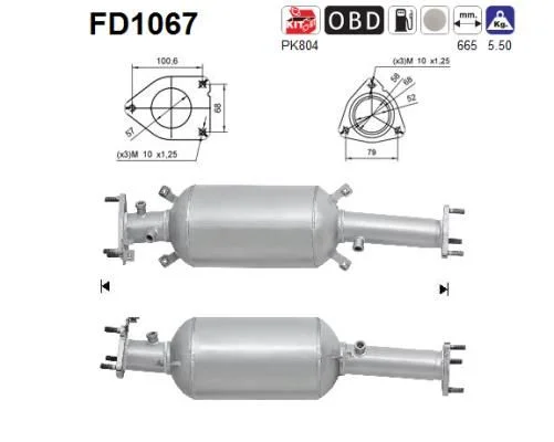 Suodžių / kietųjų dalelių filtras, išmetimo sistema as FD1067