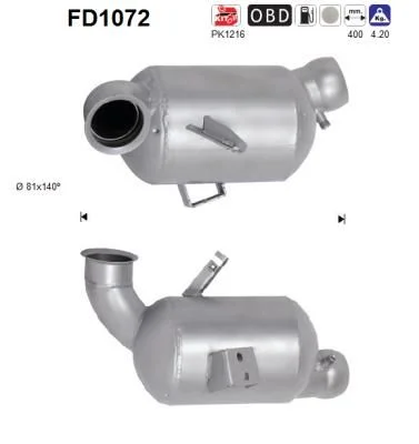 Suodžių / kietųjų dalelių filtras, išmetimo sistema AS FD1072