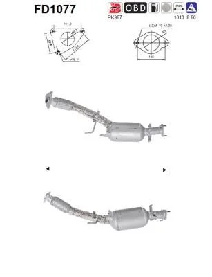 Suodžių / kietųjų dalelių filtras, išmetimo sistema AS FD1077