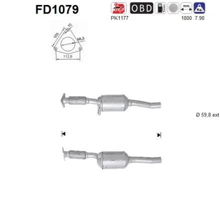 Suodžių / kietųjų dalelių filtras, išmetimo sistema AS FD1079