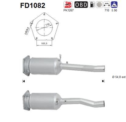 Suodžių / kietųjų dalelių filtras, išmetimo sistema AS FD1082