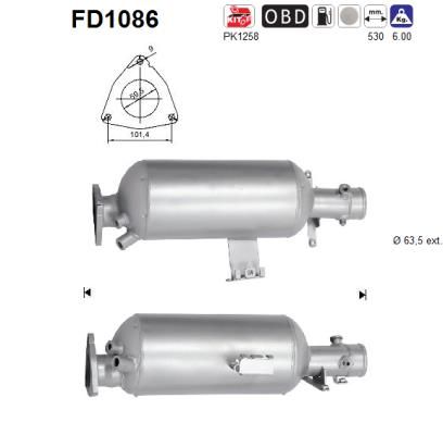 Протисажний/пиловий фільтр, система відведення ВГ AS FD1086