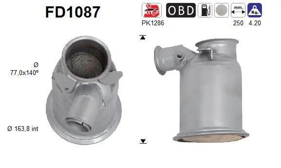 Suodžių / kietųjų dalelių filtras, išmetimo sistema as FD1087