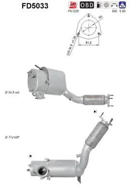 Suodžių / kietųjų dalelių filtras, išmetimo sistema as FD5033