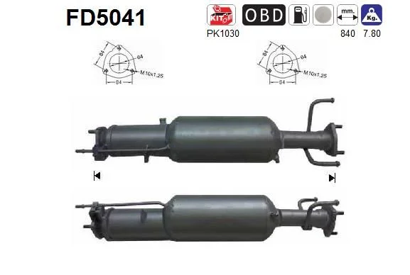Suodžių / kietųjų dalelių filtras, išmetimo sistema AS FD5041