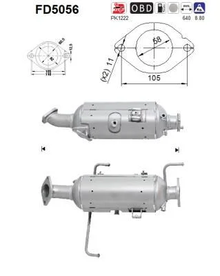 Suodžių / kietųjų dalelių filtras, išmetimo sistema AS FD5056