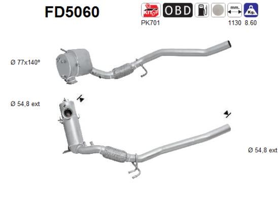 Soot/Particulate Filter, exhaust system AS FD5060