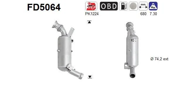 Suodžių / kietųjų dalelių filtras, išmetimo sistema as FD5064