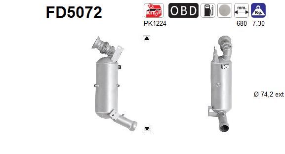 Suodžių / kietųjų dalelių filtras, išmetimo sistema AS FD5072