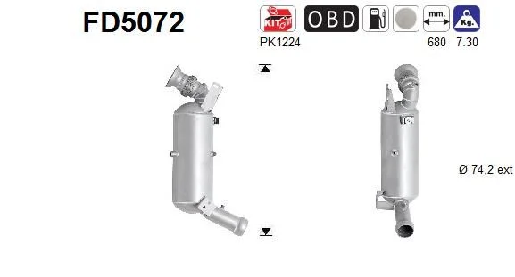 Suodžių / kietųjų dalelių filtras, išmetimo sistema as FD5072