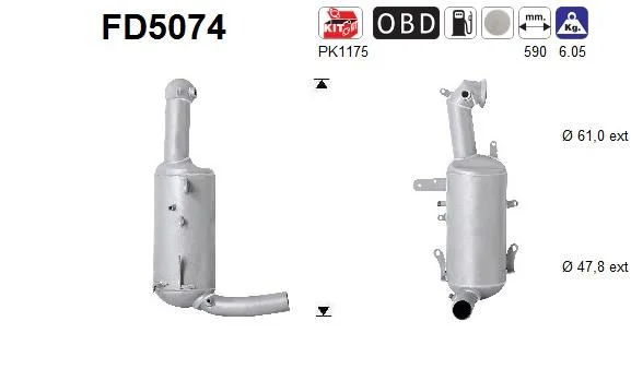 Suodžių / kietųjų dalelių filtras, išmetimo sistema AS FD5074
