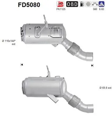 Suodžių / kietųjų dalelių filtras, išmetimo sistema AS FD5080