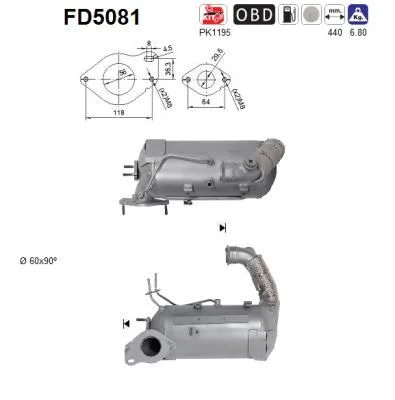 Suodžių / kietųjų dalelių filtras, išmetimo sistema AS FD5081