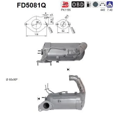 Suodžių / kietųjų dalelių filtras, išmetimo sistema AS FD5081Q