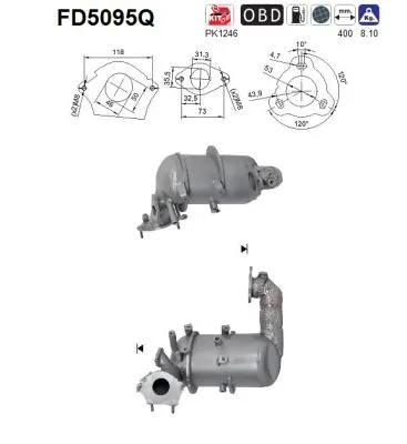 Suodžių / kietųjų dalelių filtras, išmetimo sistema AS FD5095Q