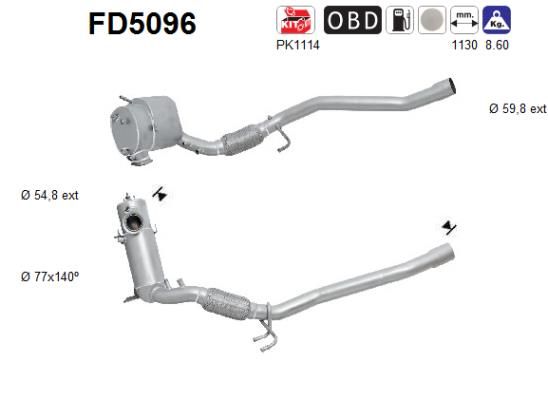 Filter čestica/čađe, ispušni sustav AS FD5096