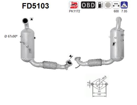 Filter čestica/čađe, ispušni sustav AS FD5103