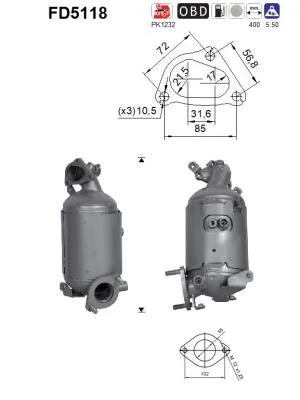 Suodžių / kietųjų dalelių filtras, išmetimo sistema AS FD5118