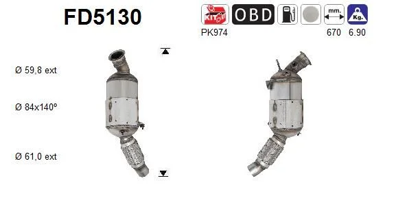 Suodžių / kietųjų dalelių filtras, išmetimo sistema AS FD5130