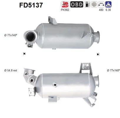 Suodžių / kietųjų dalelių filtras, išmetimo sistema AS FD5137