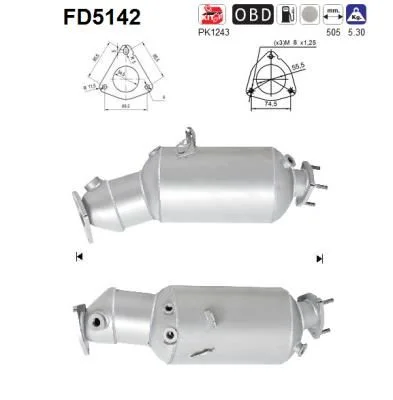 Suodžių / kietųjų dalelių filtras, išmetimo sistema AS FD5142