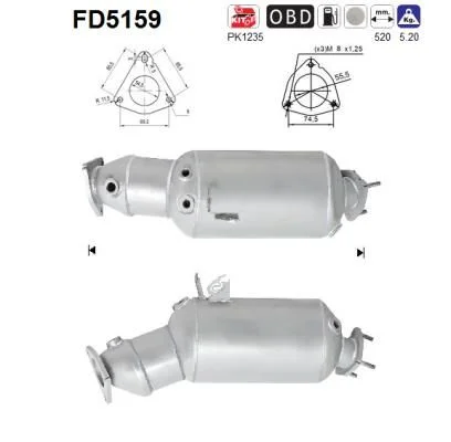 Suodžių / kietųjų dalelių filtras, išmetimo sistema AS FD5159