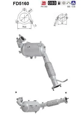 Suodžių / kietųjų dalelių filtras, išmetimo sistema AS FD5160