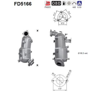 Soot/Particulate Filter, exhaust system AS FD5166