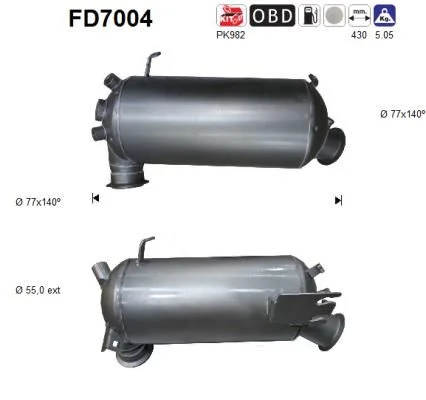 Suodžių / kietųjų dalelių filtras, išmetimo sistema AS FD7004