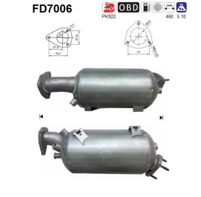 Soot/Particulate Filter, exhaust system AS FD7006