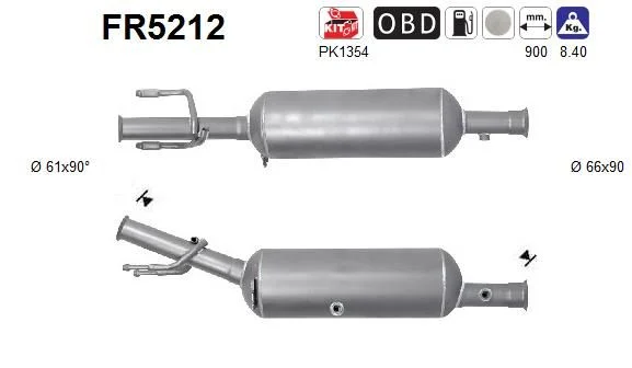 Suodžių / kietųjų dalelių filtras, išmetimo sistema as FR5212