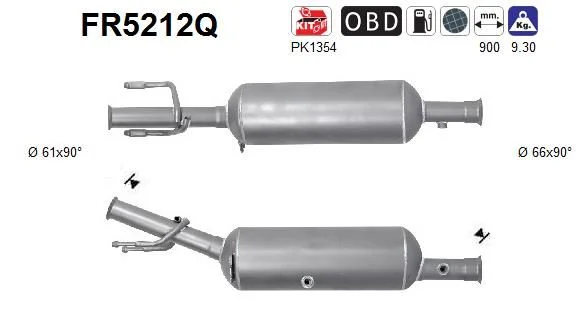 Suodžių / kietųjų dalelių filtras, išmetimo sistema AS FR5212Q