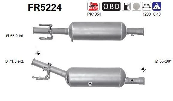 Suodžių / kietųjų dalelių filtras, išmetimo sistema AS FR5224