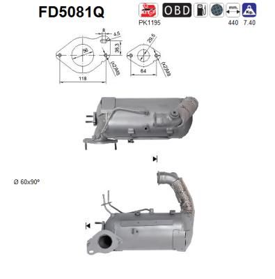 Filter čestica/čađe, ispušni sustav AS FD5081Q