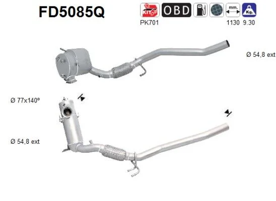 Suodžių / kietųjų dalelių filtras, išmetimo sistema AS FD5085Q