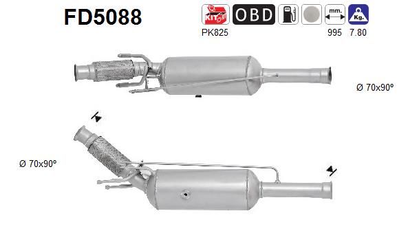 Sot-/partikelfilter, avgassystem AS FD5088