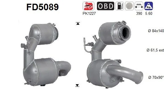 Suodžių / kietųjų dalelių filtras, išmetimo sistema ASC FD5089