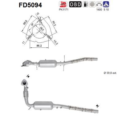 Filter čestica/čađe, ispušni sustav AS FD5094