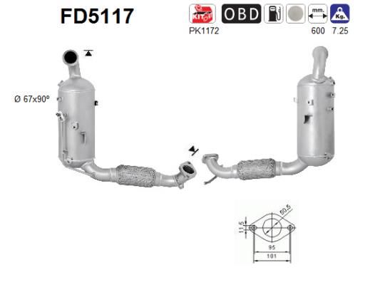 Filter čestica/čađe, ispušni sustav AS FD5117