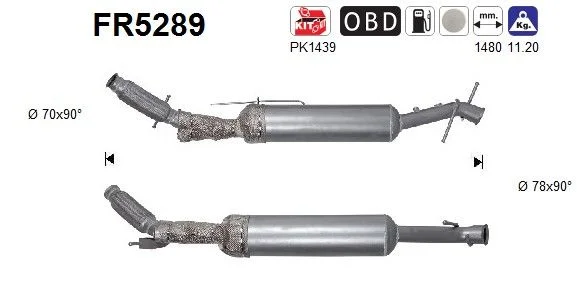 Suodžių / kietųjų dalelių filtras, išmetimo sistema as FR5289